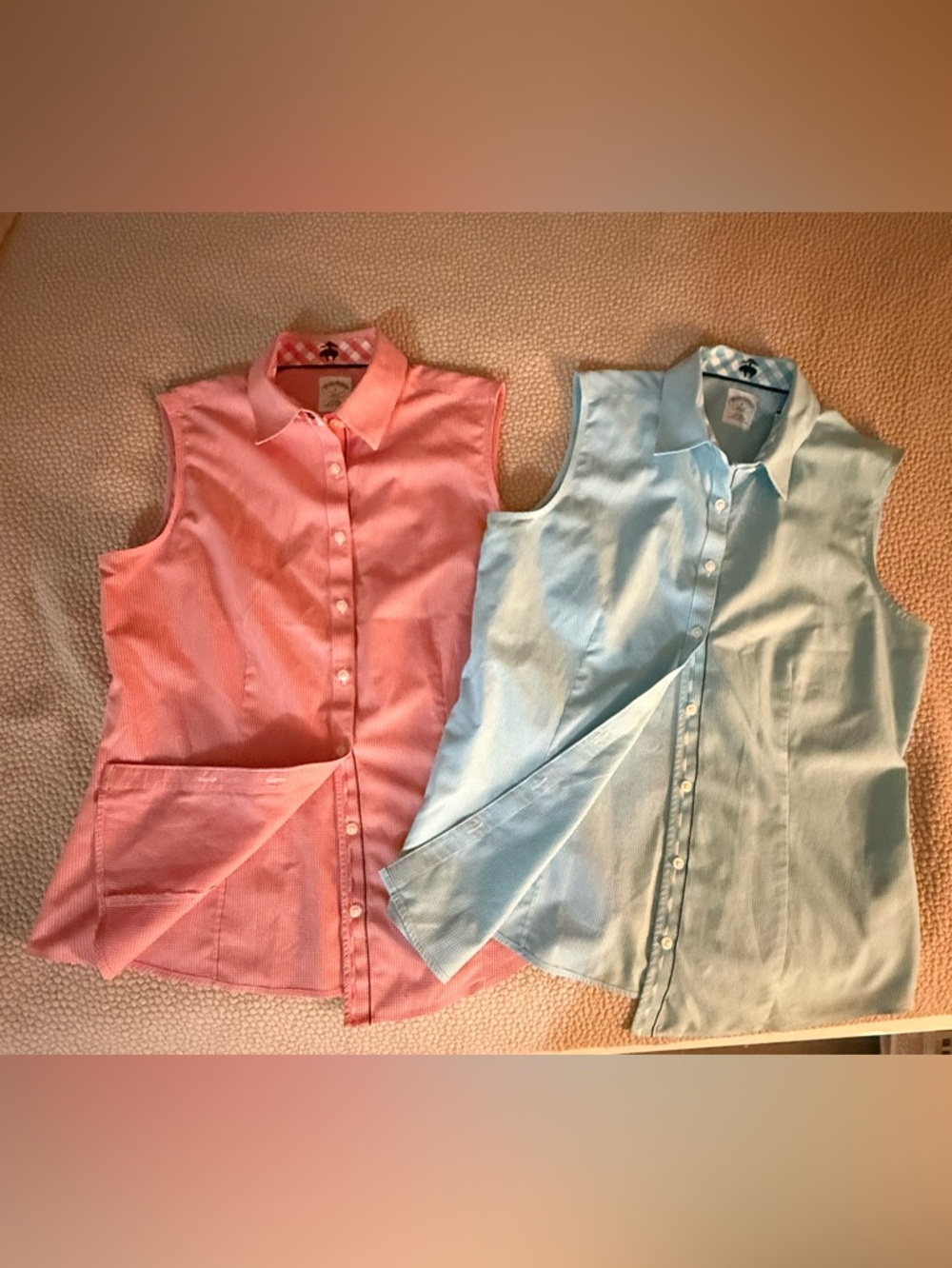 (2) Brooks Brothers women’s Sleeveless Button-Up Blouses